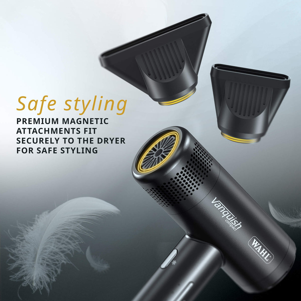Vanquish Hair Dryer, Compact, 1600W, Black