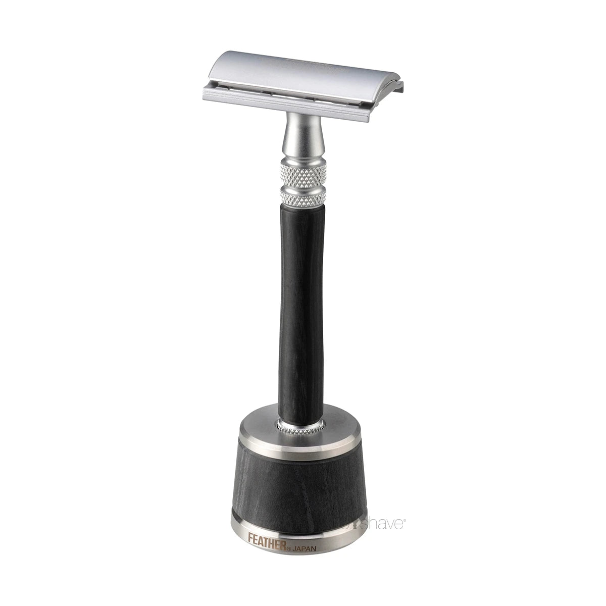 Luxury DE razor with stand, Wood and stainless steel