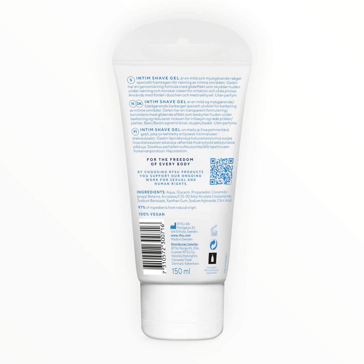 Intimate Shave Gel, 150 ml.