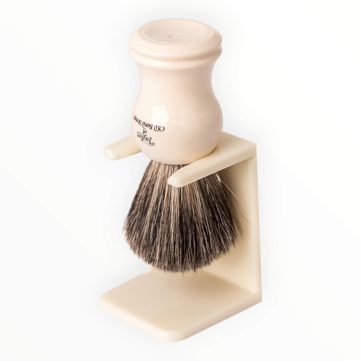 Shaving Brush Holder, Ivory white plastic