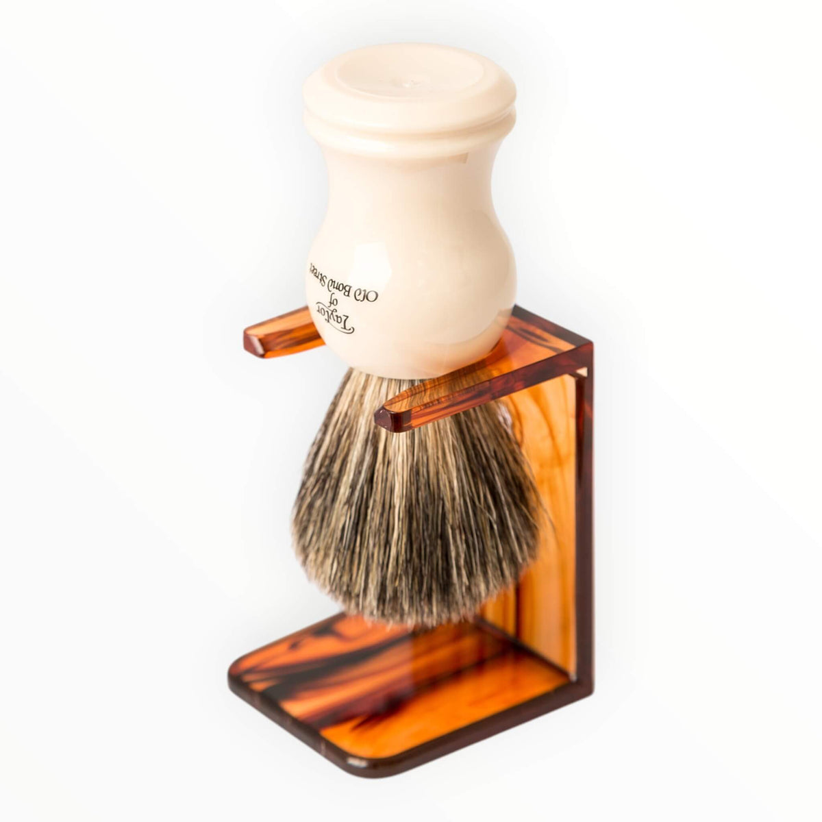 Shaving Brush Holder, Brown plastic