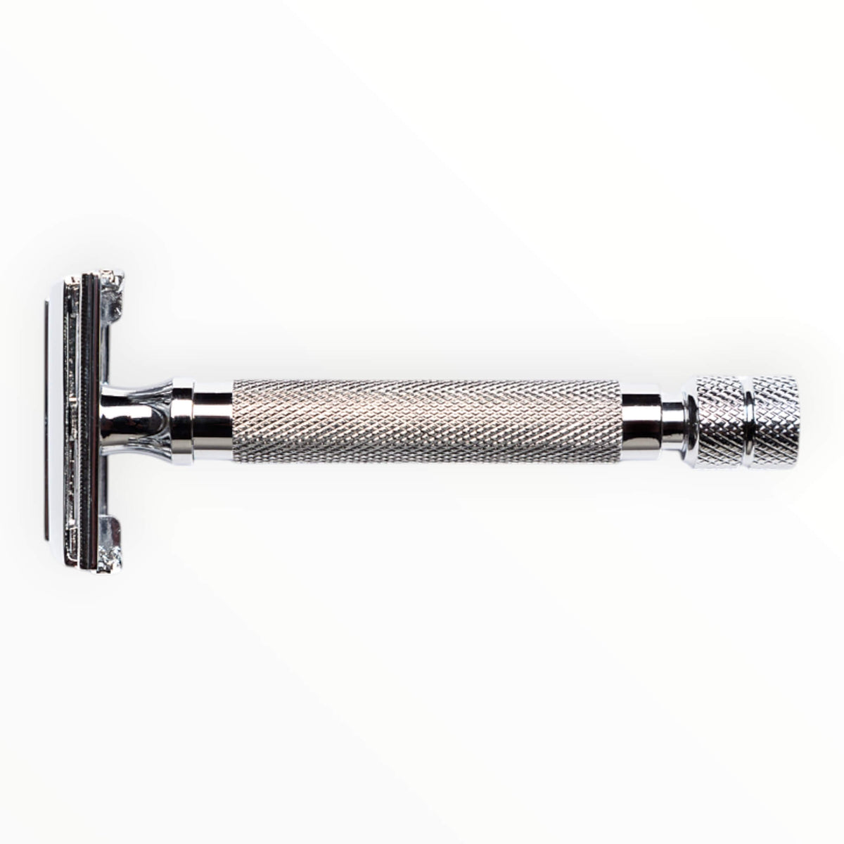 DE razor with butterfly opening, Chrome