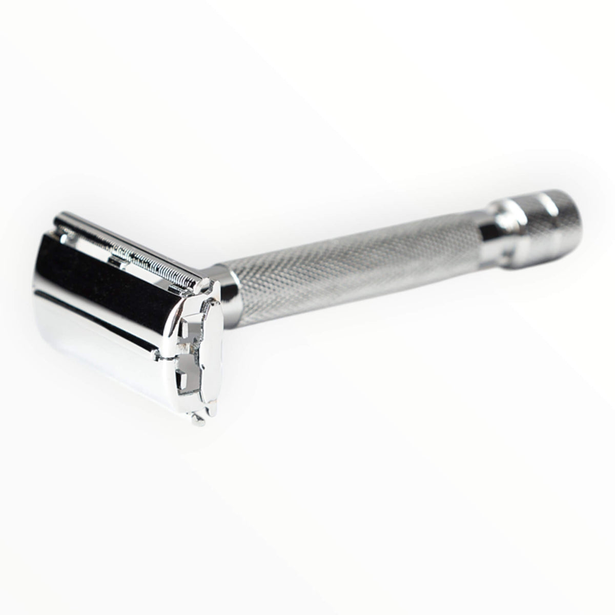 DE razor with butterfly opening, Chrome