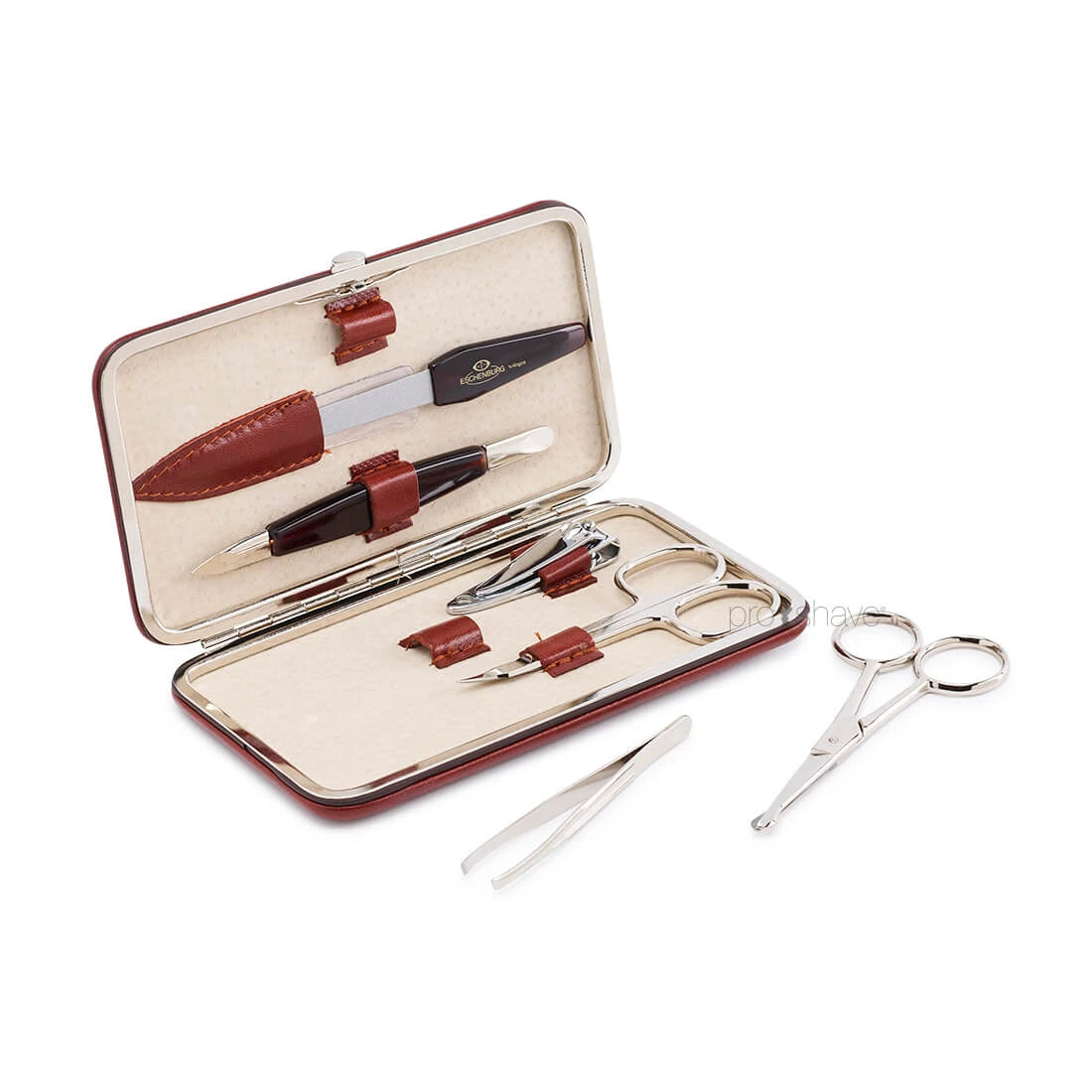 Large Manicure Set, 6 pieces, Brown