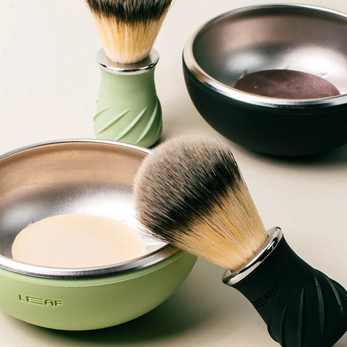 Shaving Brush & Shaving Bowl Set, Green