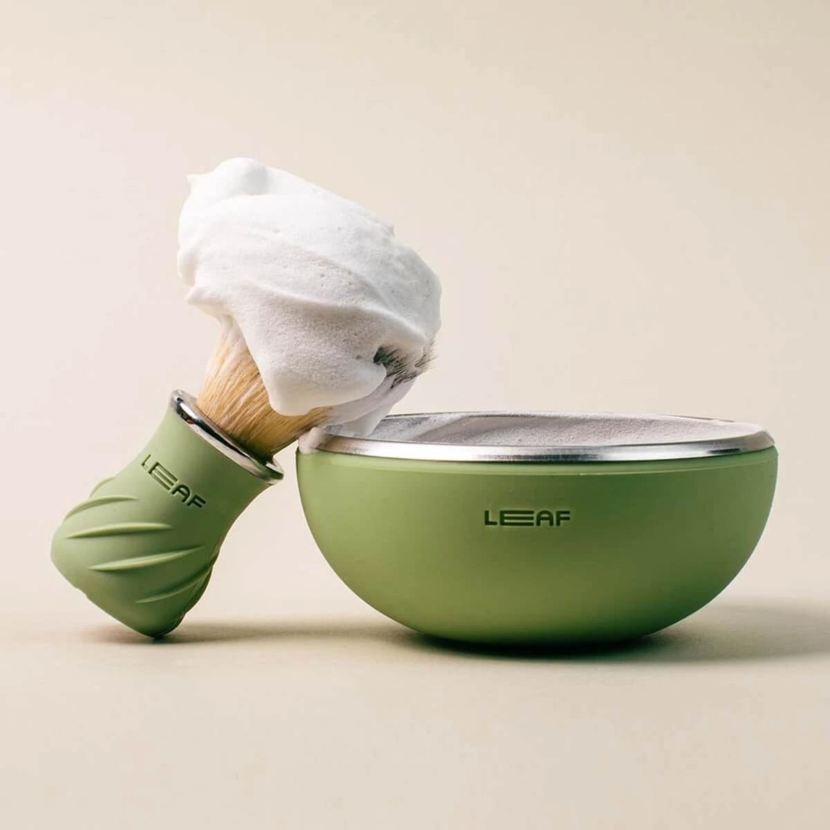 Shaving Brush & Shaving Bowl Set, Green