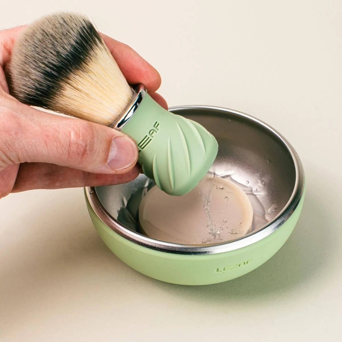 Shaving Brush & Shaving Bowl Set, Green