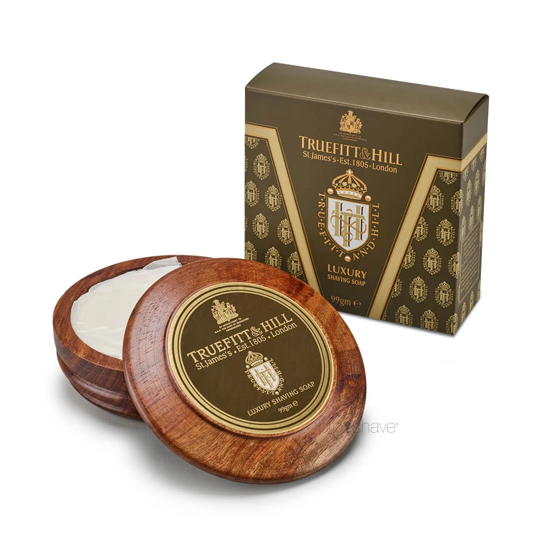 Shaving soap in wooden bowl, Luxury, 99 gr.