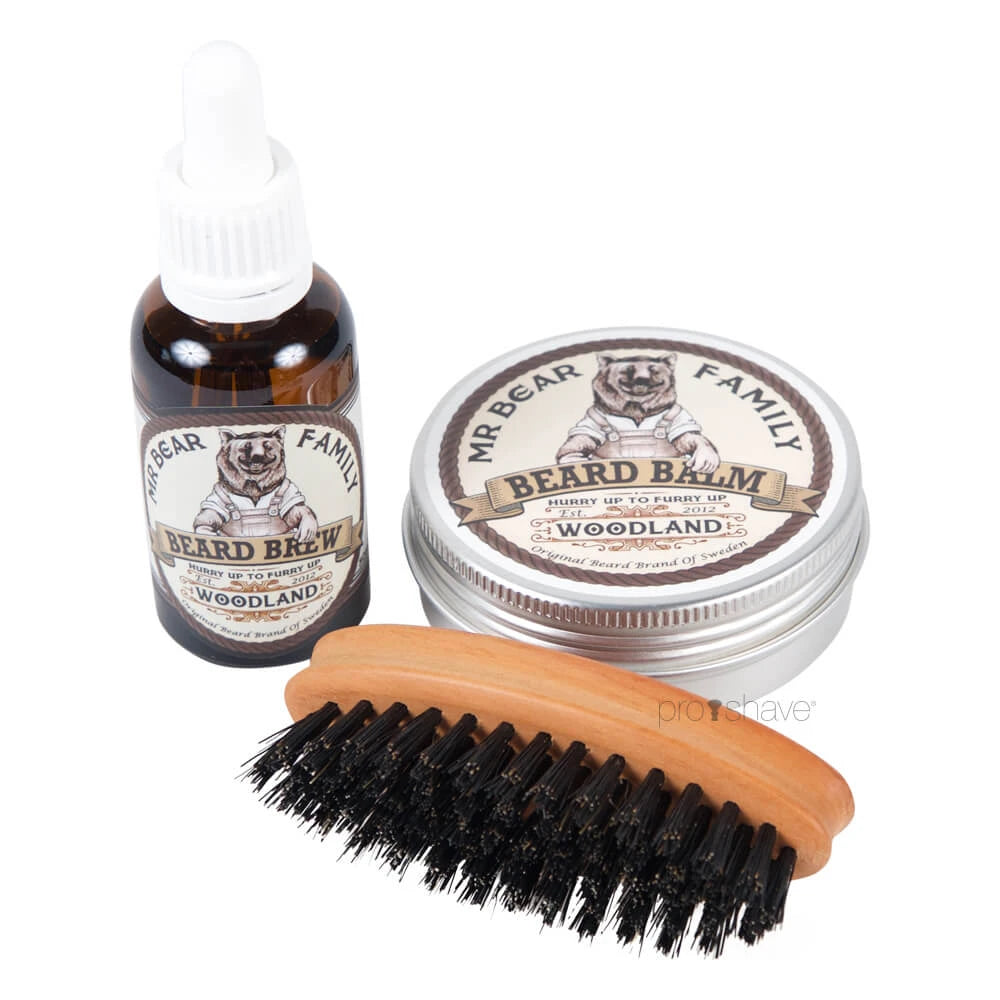 Woodland Set, Beard Oil, Beard Balm and Brush