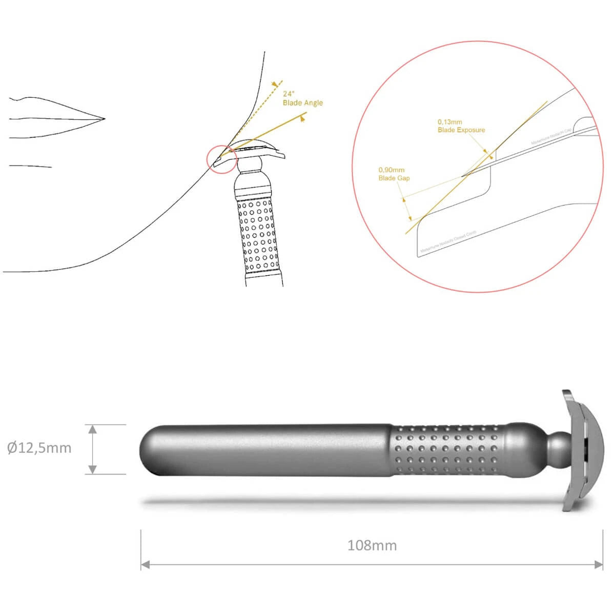Masamune Nodachi DE razor, Open Comb, Titanium