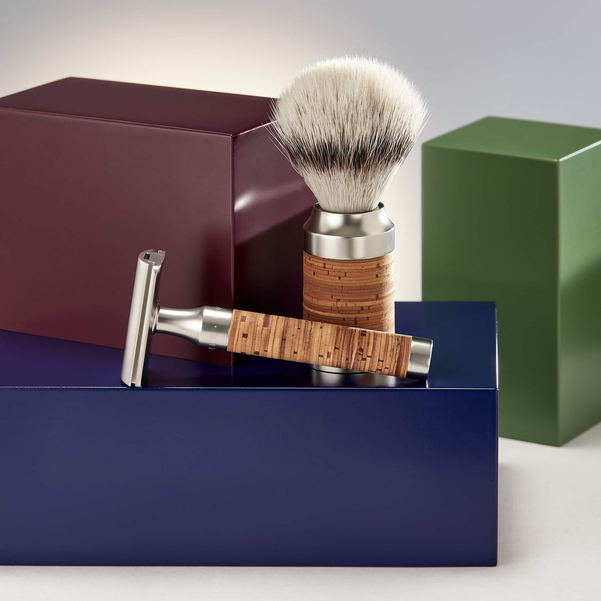 DE razor, Rocca, Stainless steel & Birch bark
