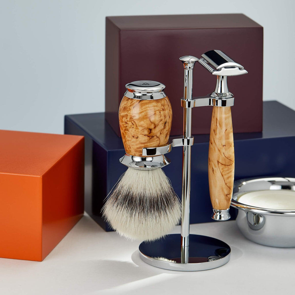 DE razor, Purist, Karelian burl birch