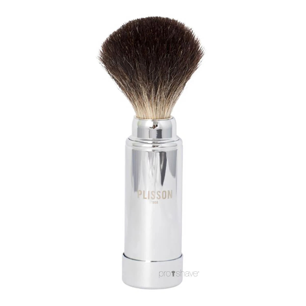 Travel brush, Pure Black Badger & Chrome, Size 8