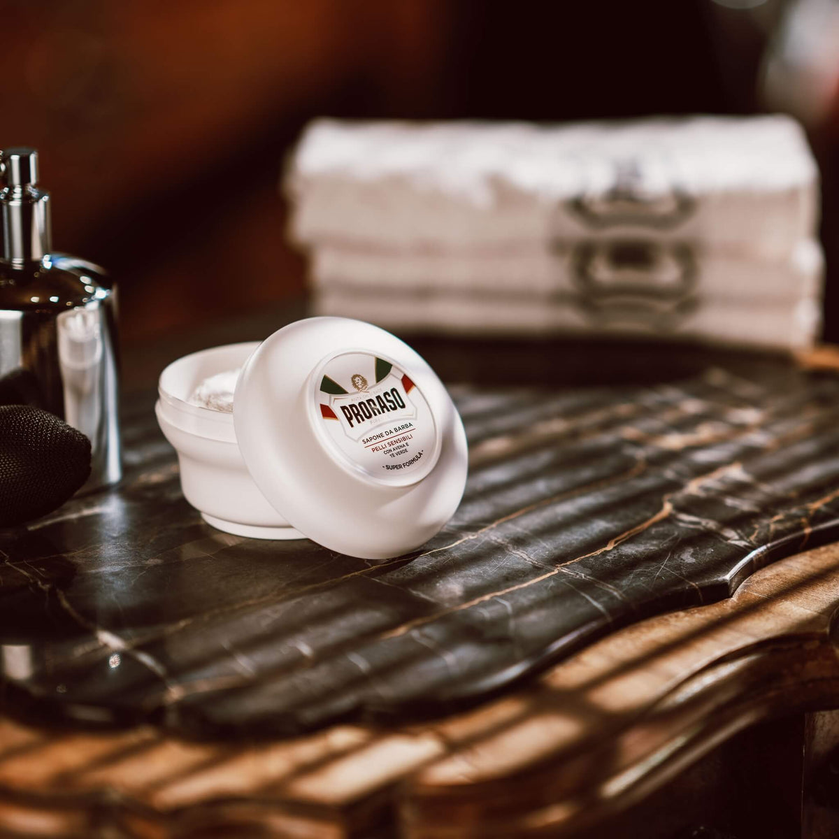 Shaving soap in bowl - Sensitive, Green Tea & Oat, 150 ml.