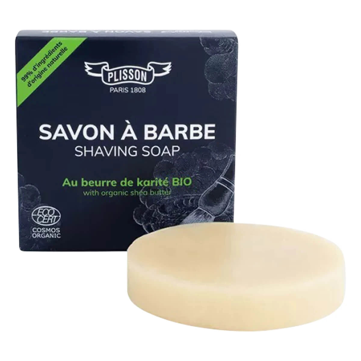 Organic Shea Butter Shaving Soap, Ecocert, 80 g.