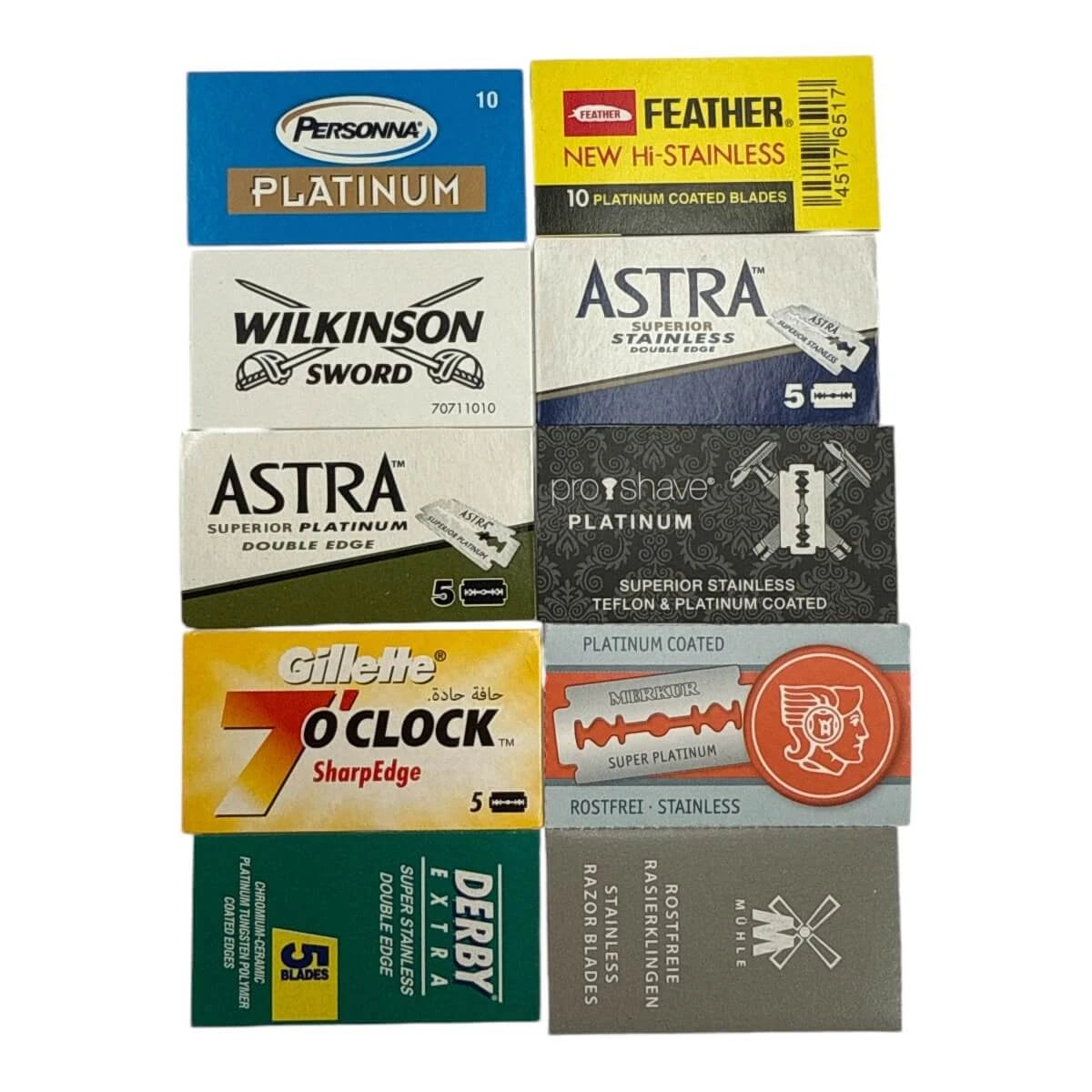 DE Sample Pack, 10 pcs. razor blades