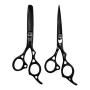 Hairdressing Scissors, Set of Hairdressing Scissors and Thinning Scissors, Black