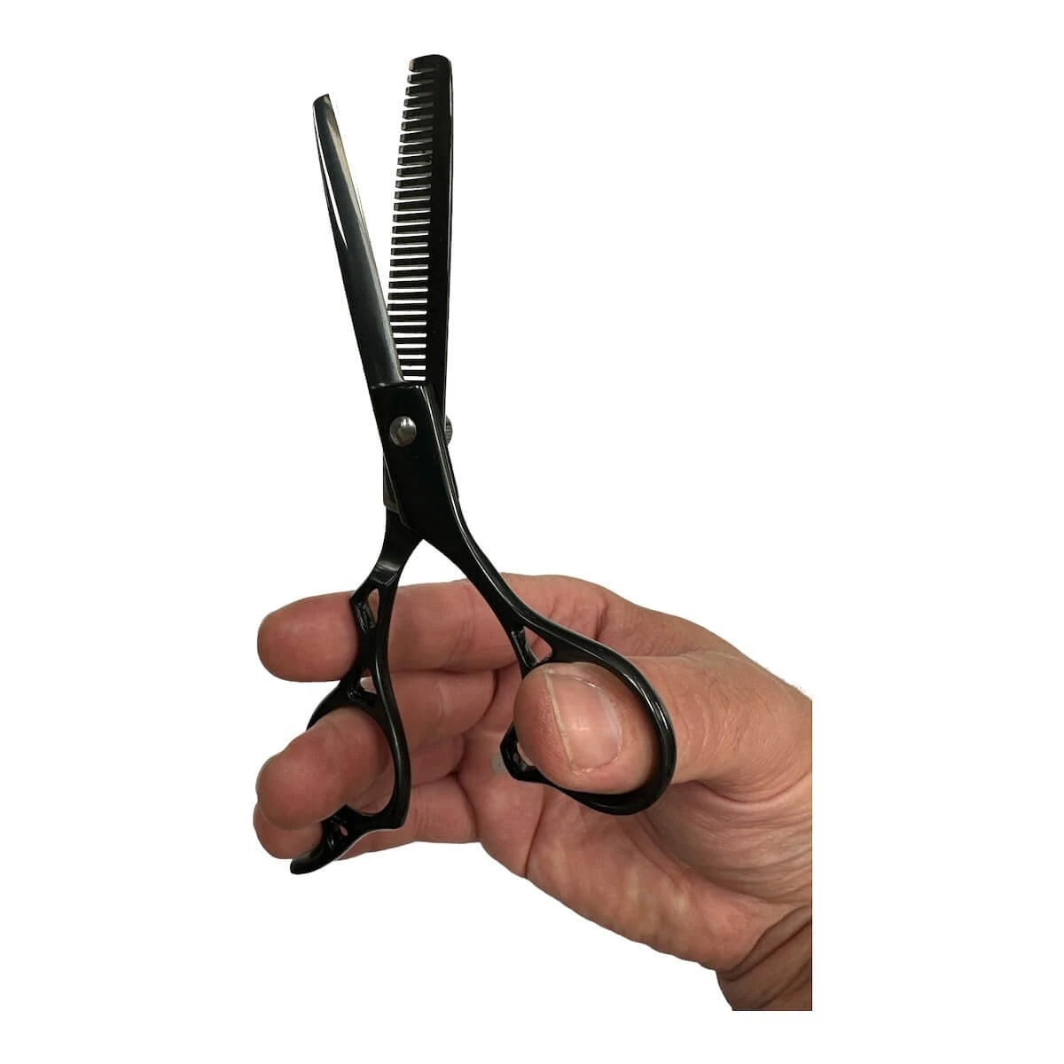 Hairdressing Scissors, Set of Hairdressing Scissors and Thinning Scissors, Black