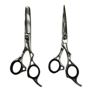 Hairdressing Scissors, Set of Hairdressing Scissors and Thinning Scissors, Chrome