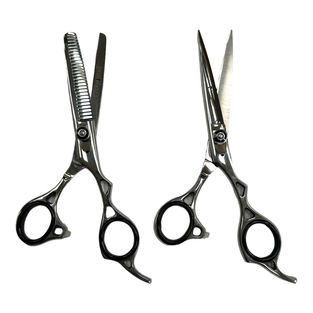 Hairdressing Scissors, Set of Hairdressing Scissors and Thinning Scissors, Chrome