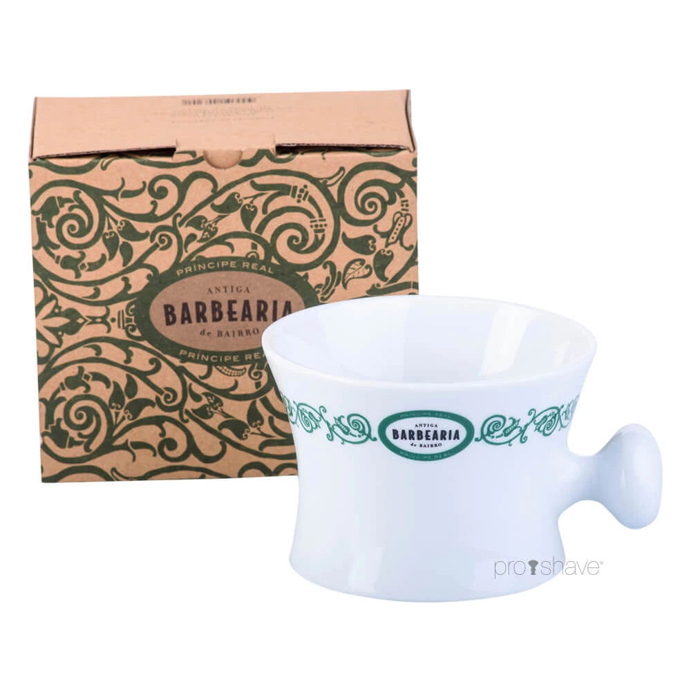 Shaving bowl with handle, White
