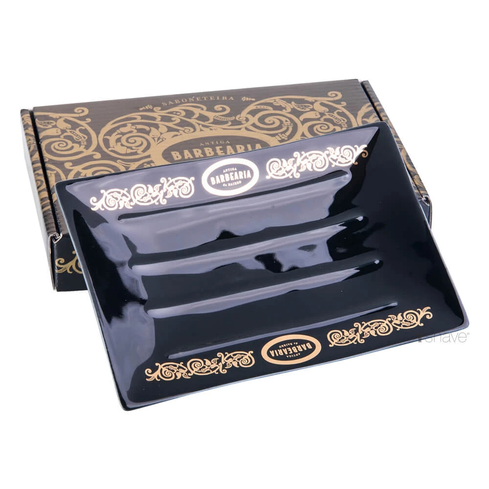 Soap dish in porcelain, Black