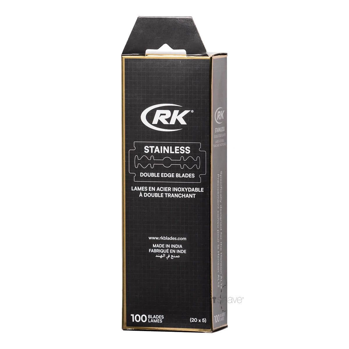 RK Shaving Stainless DE razor blades, 1 bar, 20x5 pcs (100 pcs)