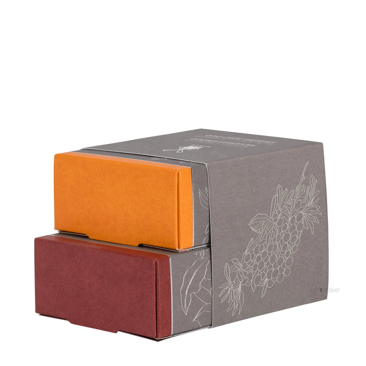 Gift box with 2 shaving soaps, Sea Buckthorn & Sandalwood