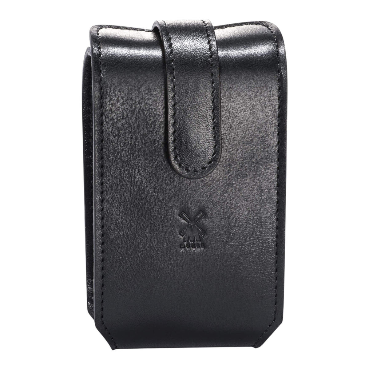 Travel case for Shaver and brush, Black leather