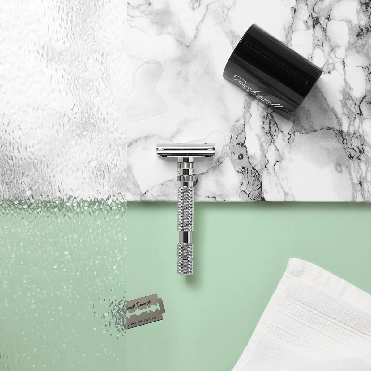 T2 Adjustable DE razor, White Chrome