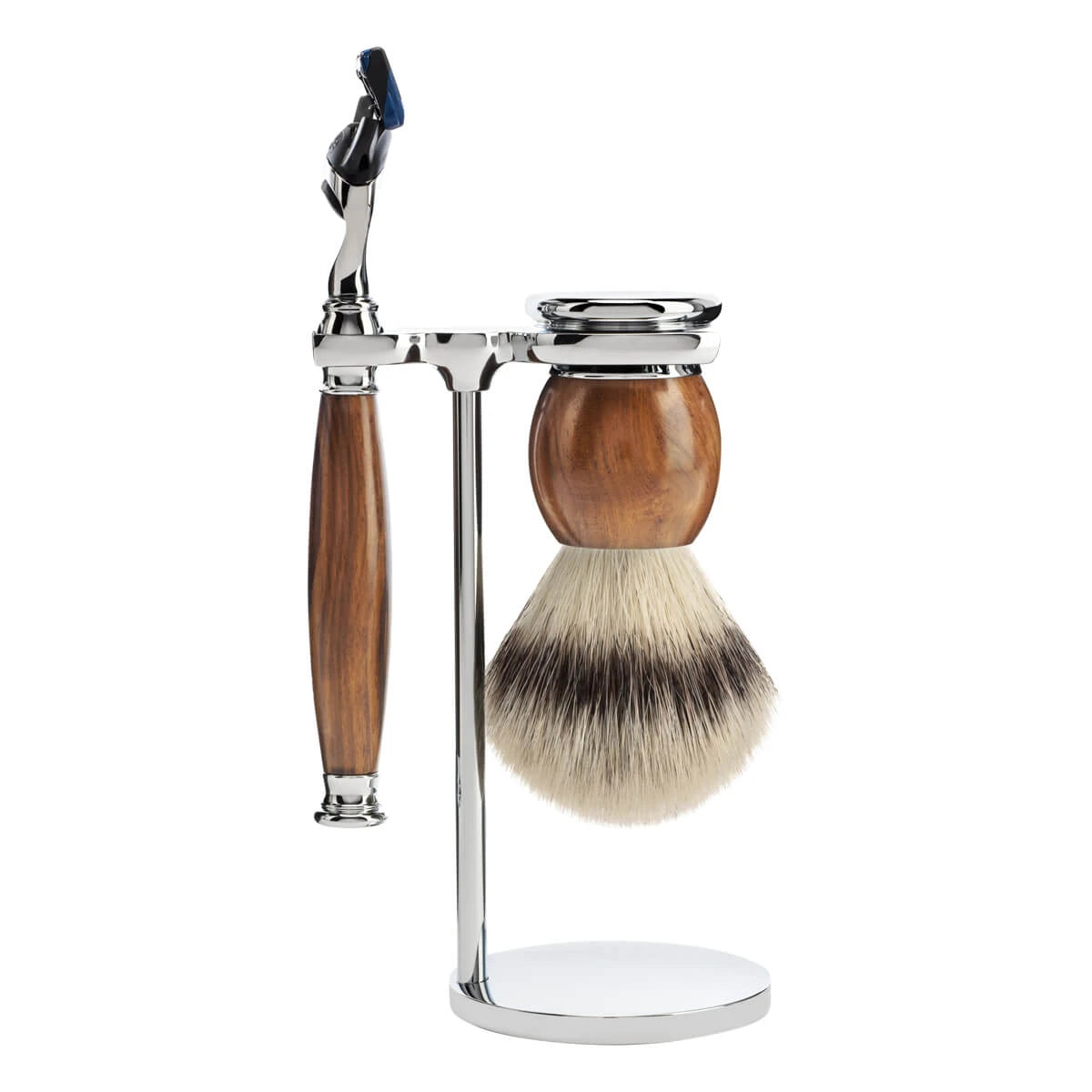 Shaving kit with Shaver, Fibre Shaving Brush and Holder, Sophist, Ironwood