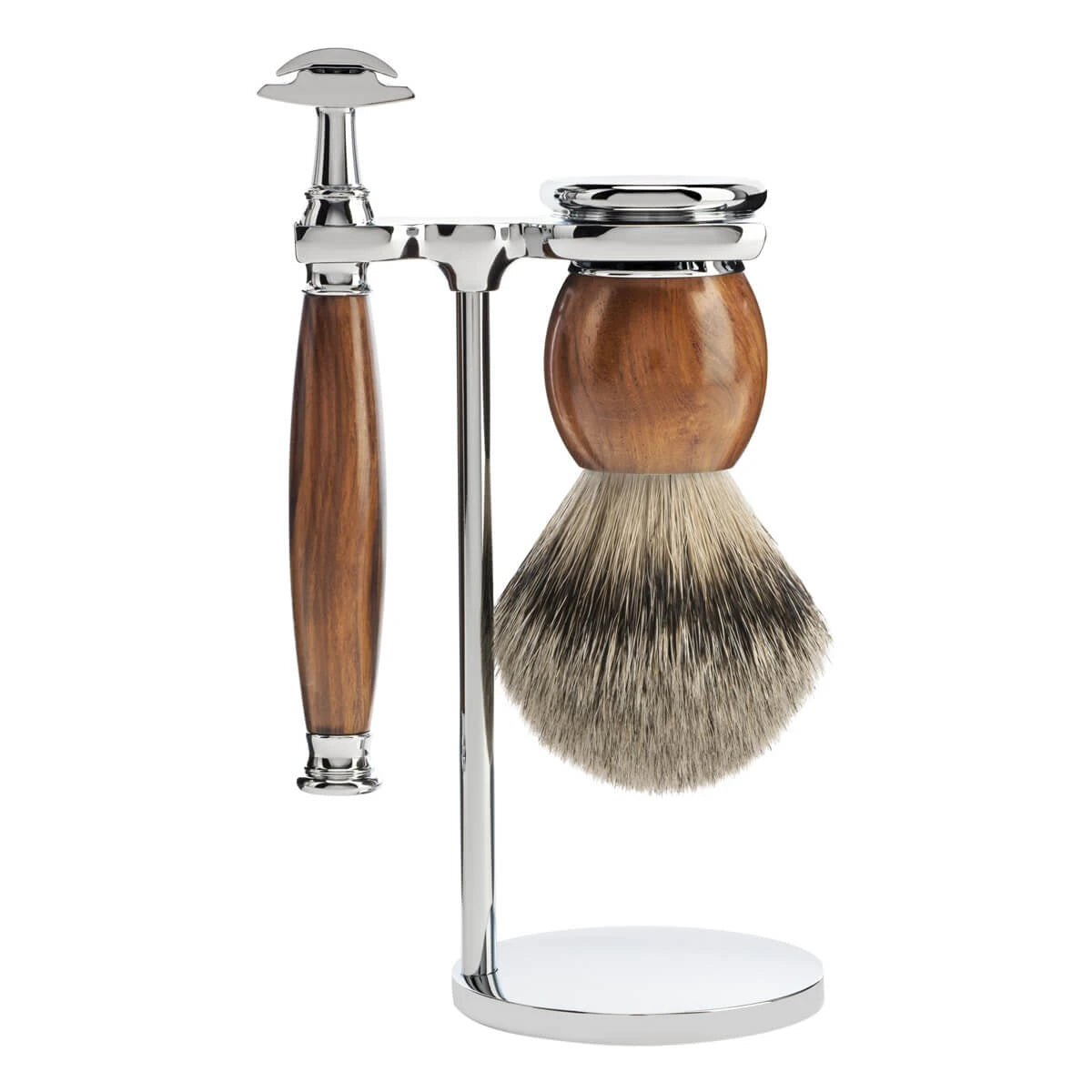 Shaving set with DE razor, Shaving Brush and Holder, Sophist, Ironwood