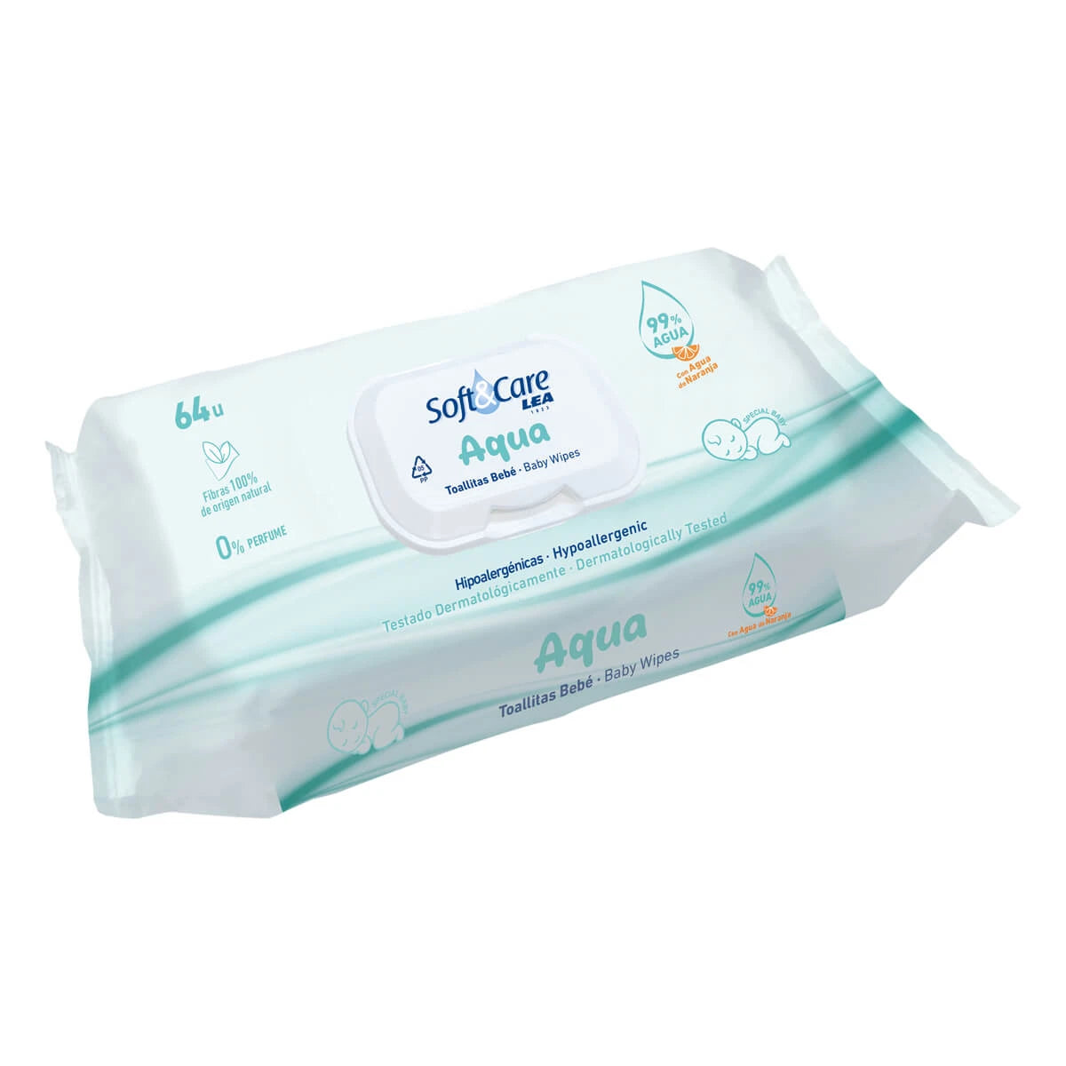 Soft & Care Wet Wipes, Fragrance-free, 64 pcs.
