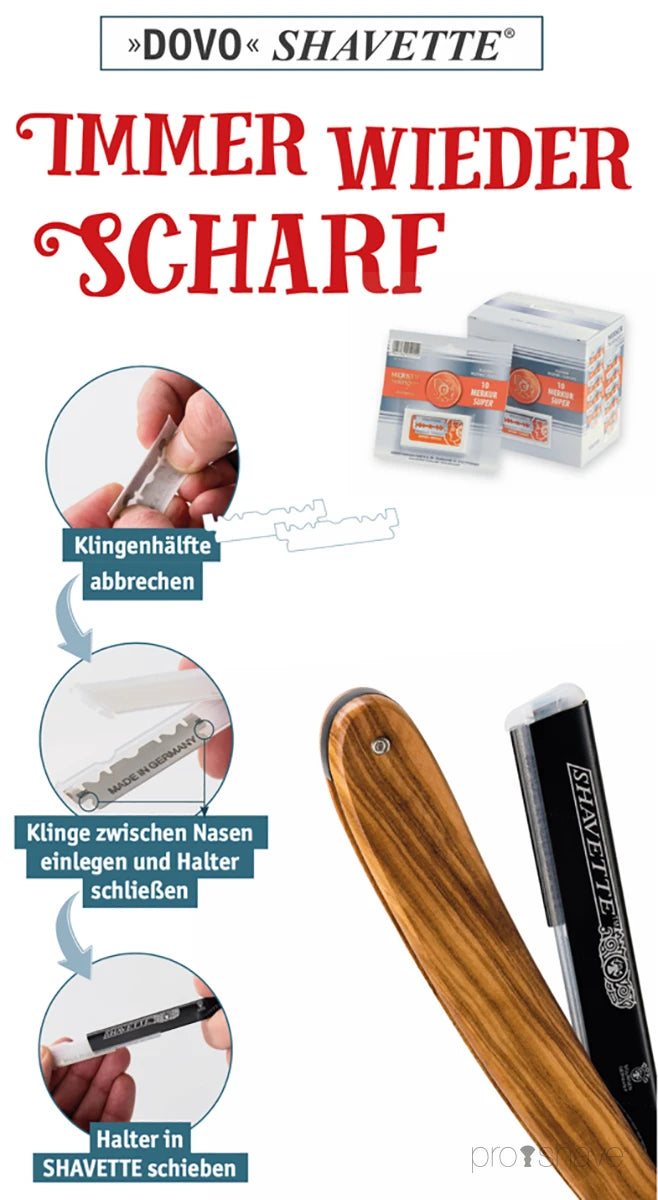 Blade holder for half-blades or half DE blades