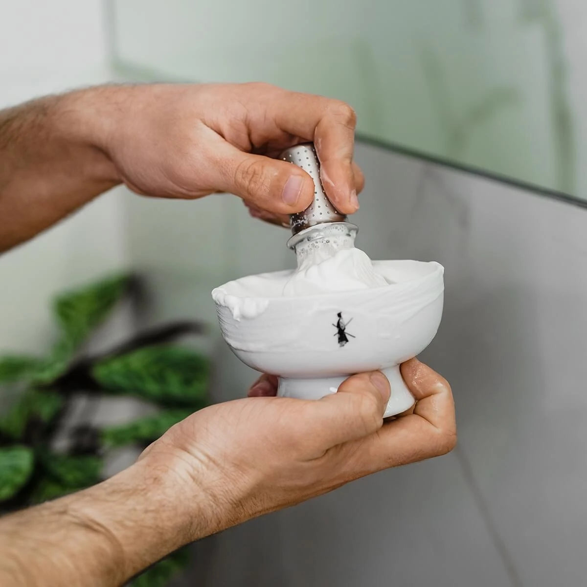 Shaving bowl in porcelain, White