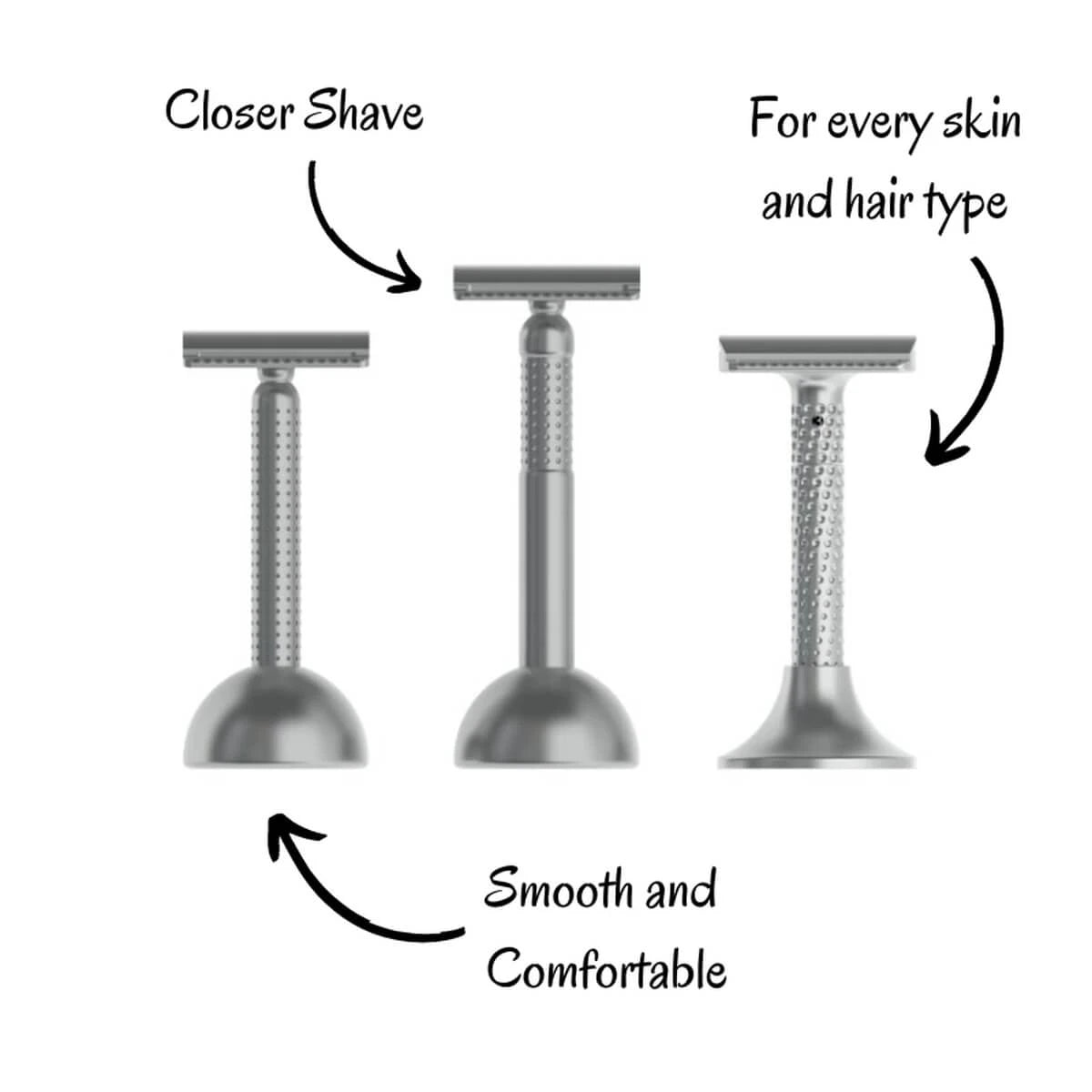 Masamune DE razor, Closed Comb, Stainless steel - Matte