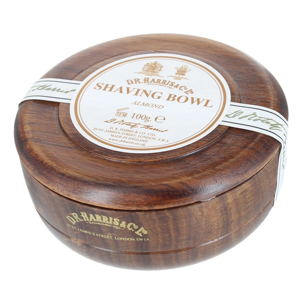 Almond Shaving Soap in Mahogany Wooden Bowl, 100 gr.