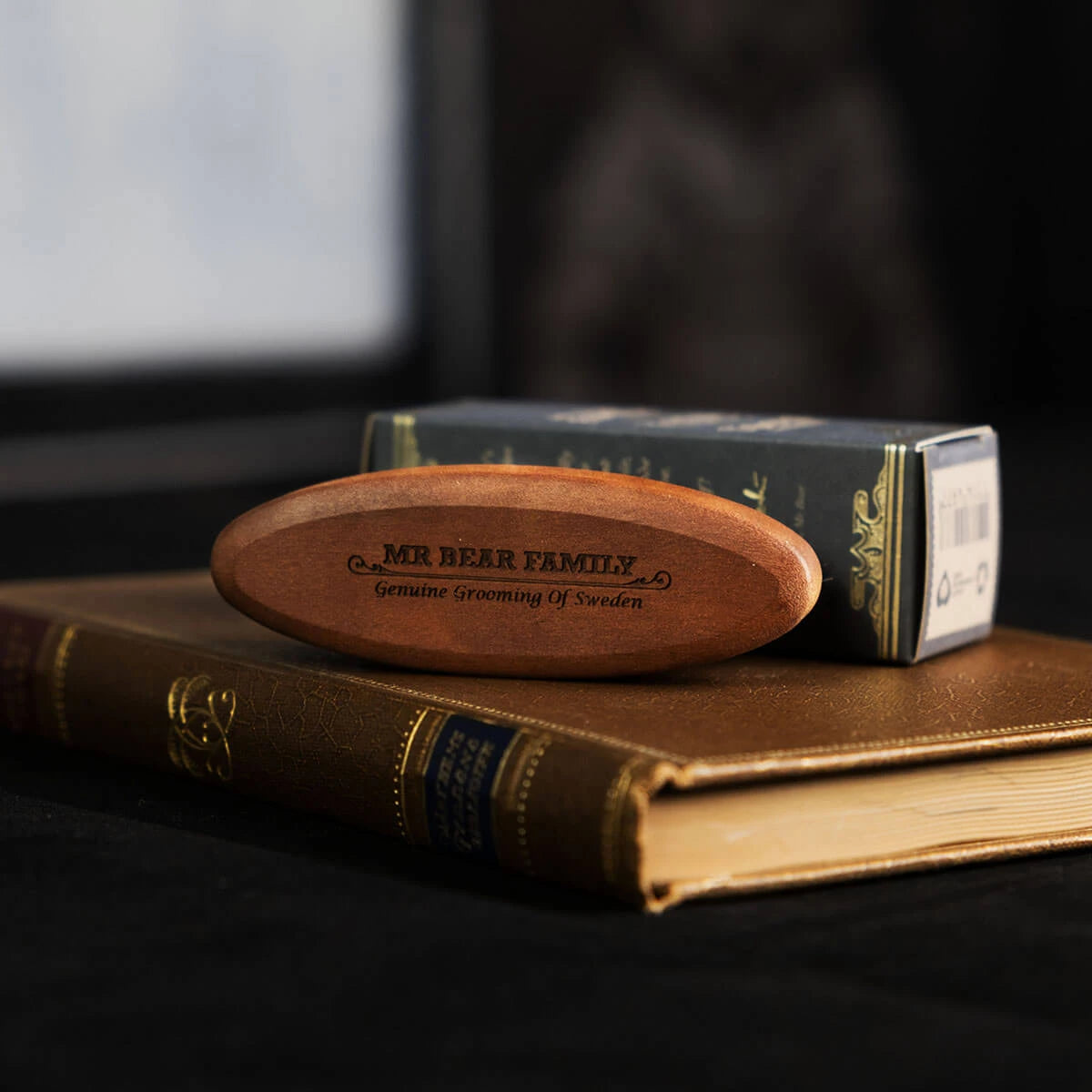 Travel size beard brush, Pear wood