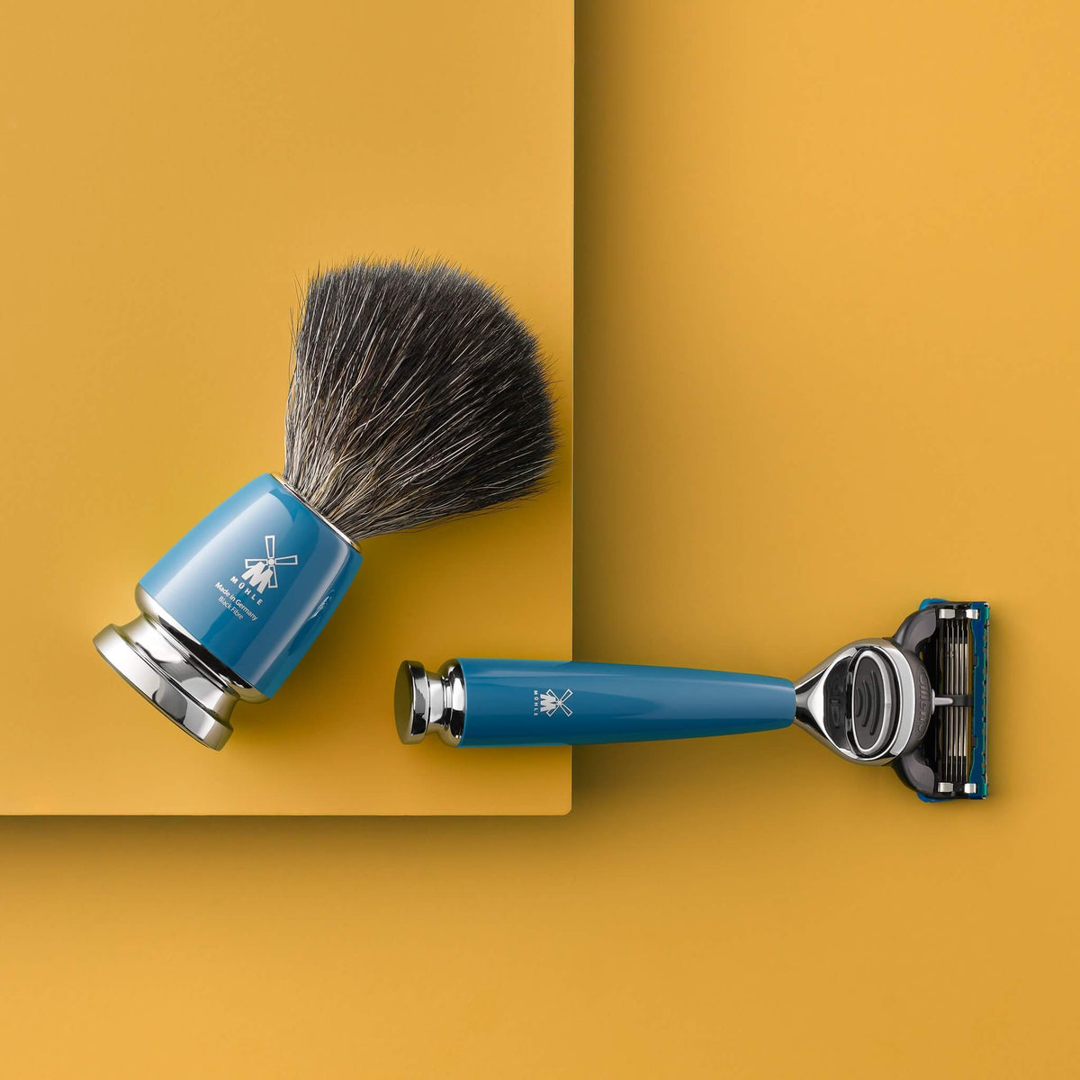 Black Fibre Shaving Brush, 21 mm, Rytmo, Petrol blue