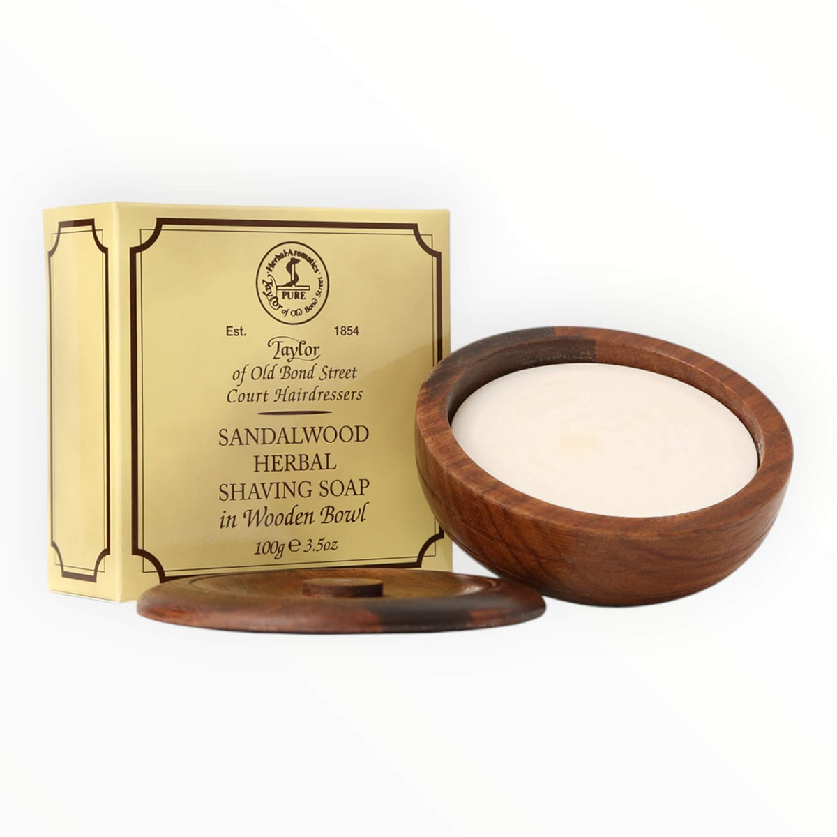 Wooden bowl with Shaving Soap, Sandalwood, 100 gr.