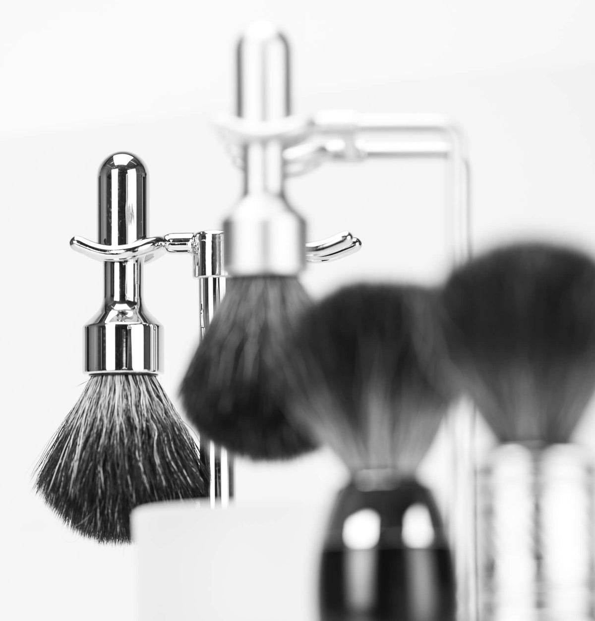 Holder with bowl for Futur Shaver and Shaving Brush, Chrome