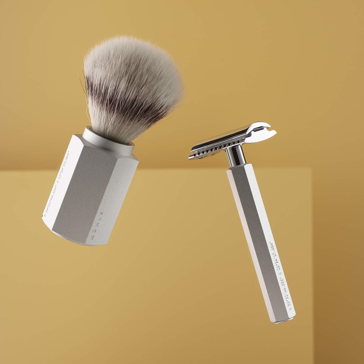 Mark Braun DE razor, Hexagon, Silver Aluminum