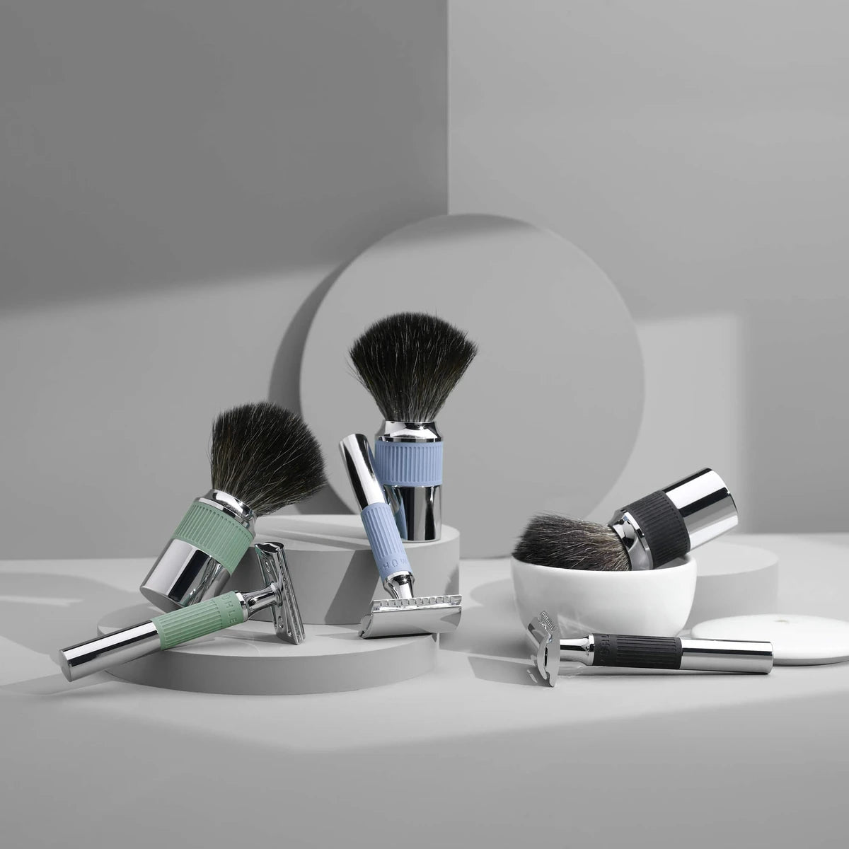 Black Fibre Shaving Brush, Neo, Salvia Green