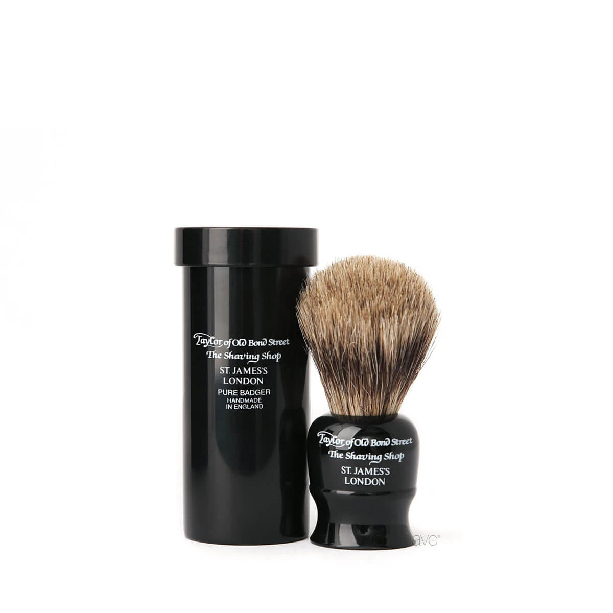 Travel brush in tube, Pure Badger, Black