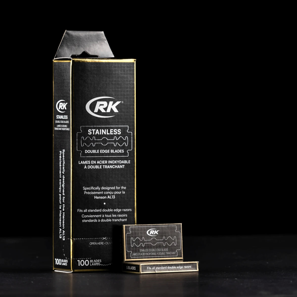 RK Shaving Stainless DE razor blades, 1 bar, 20x5 pcs (100 pcs)