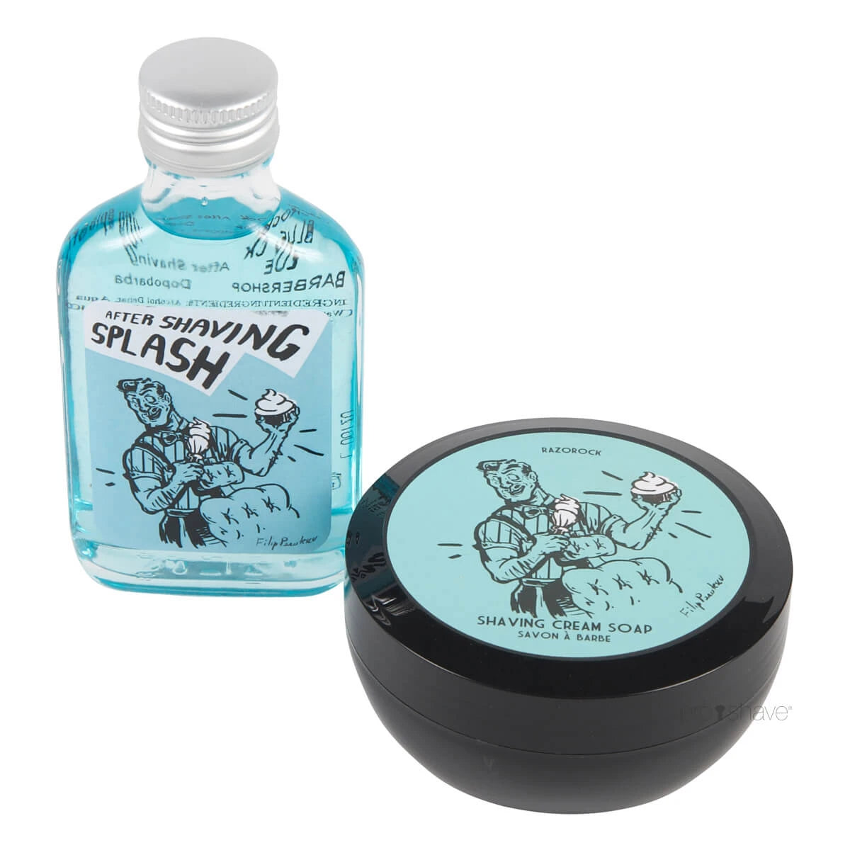 Blue Barbershop Set, Shaving Soap and Aftershave