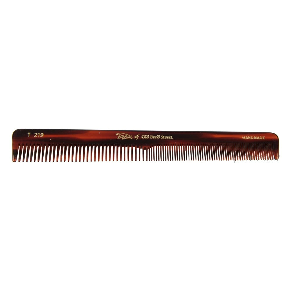 Comb with fine/coarse teeth, brown, 17 cm.